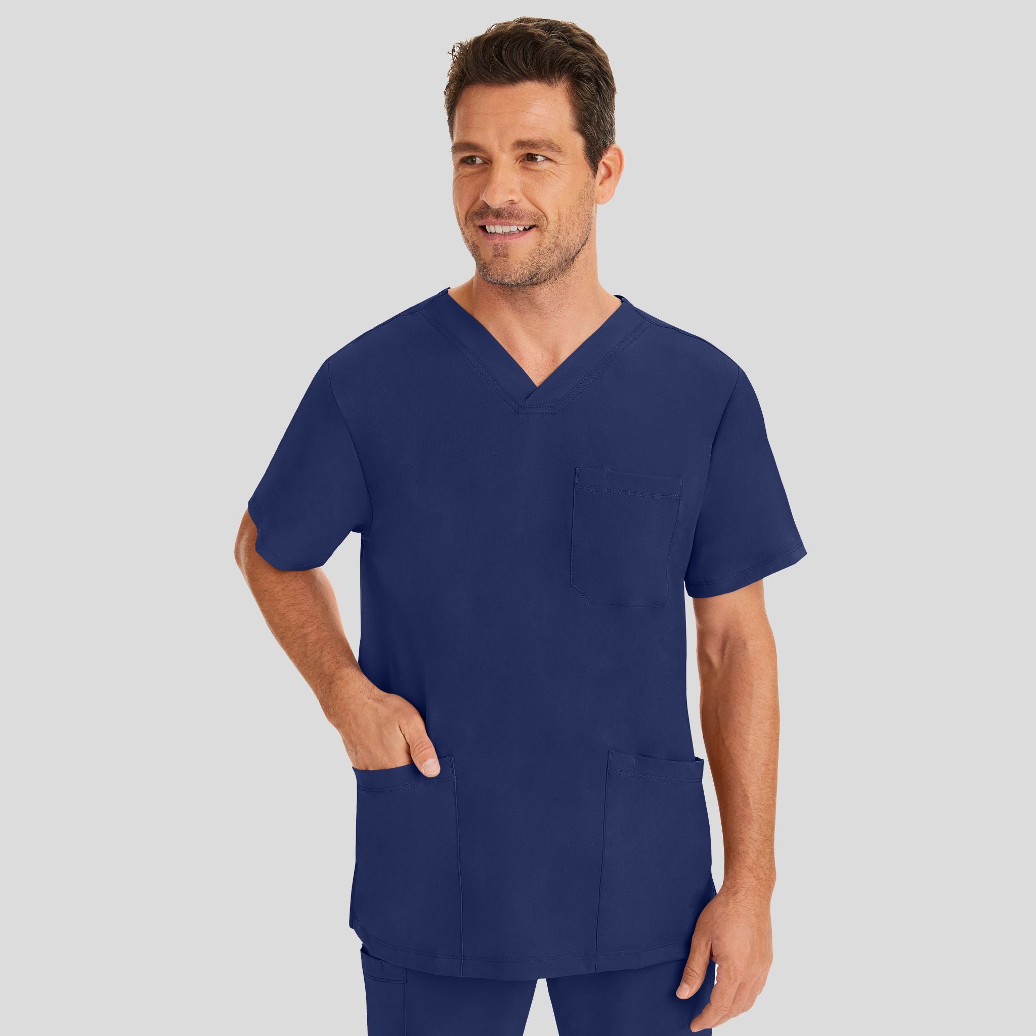 Men's Matthew V-Neck Solid Scrub Top