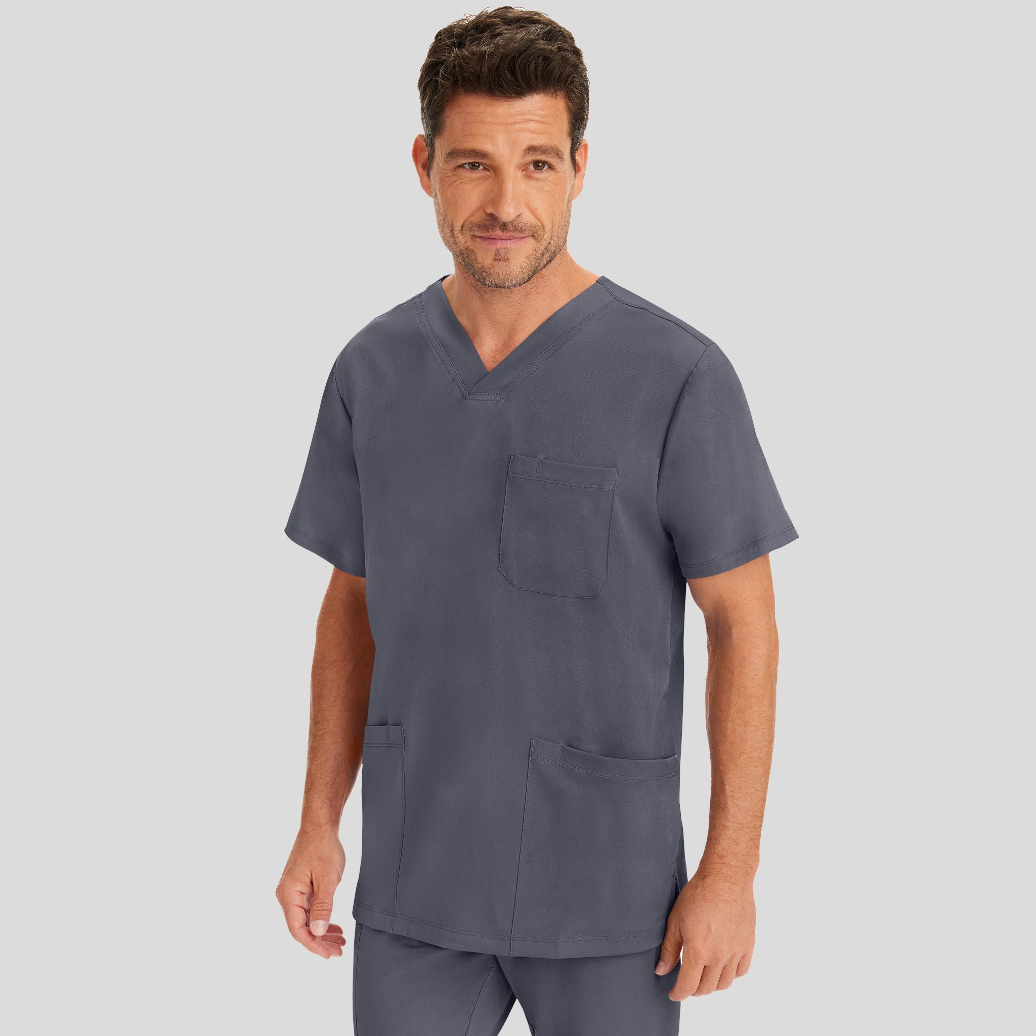 Men's Matthew V-Neck Solid Scrub Top