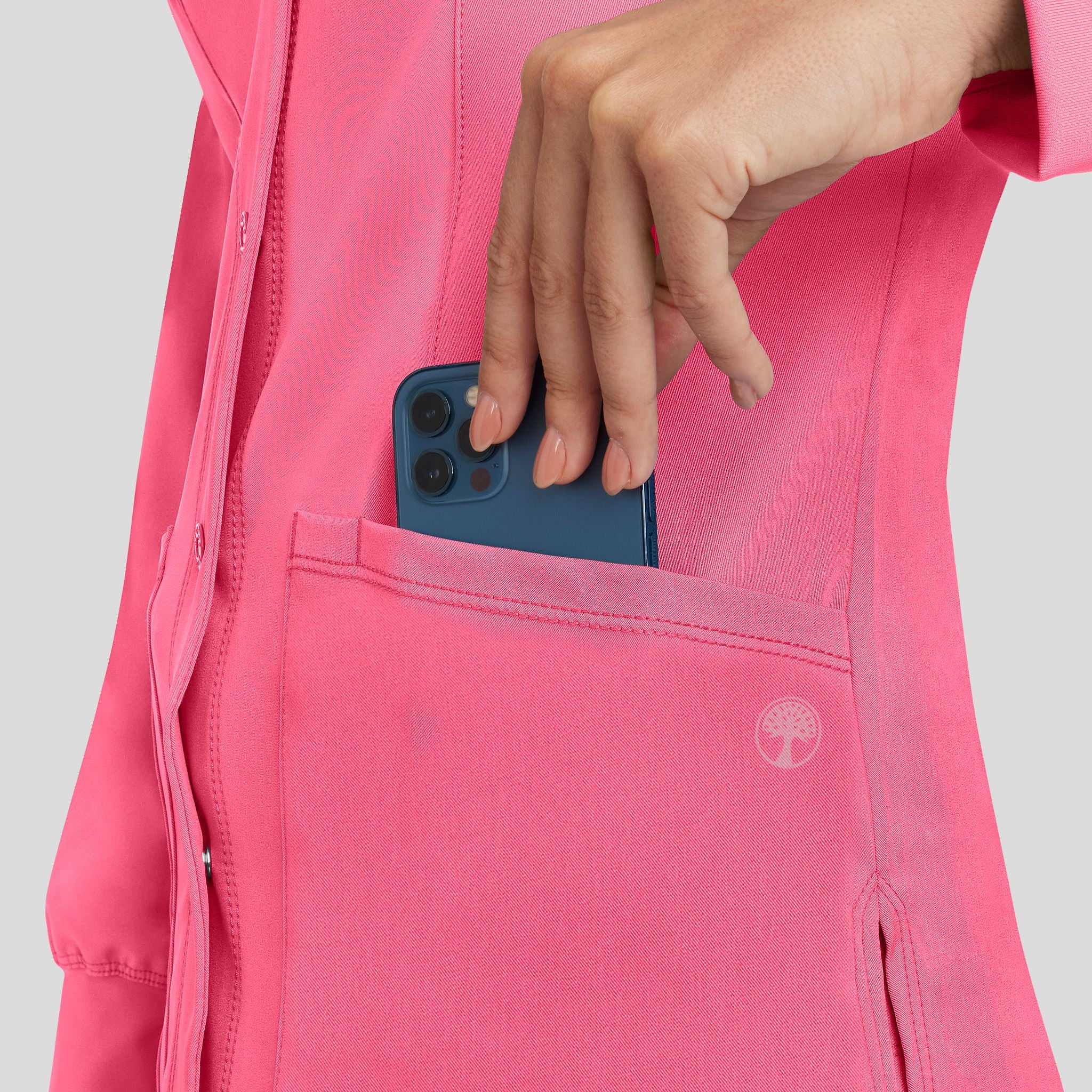 Women's Megan Button Front Solid Scrub Jacket