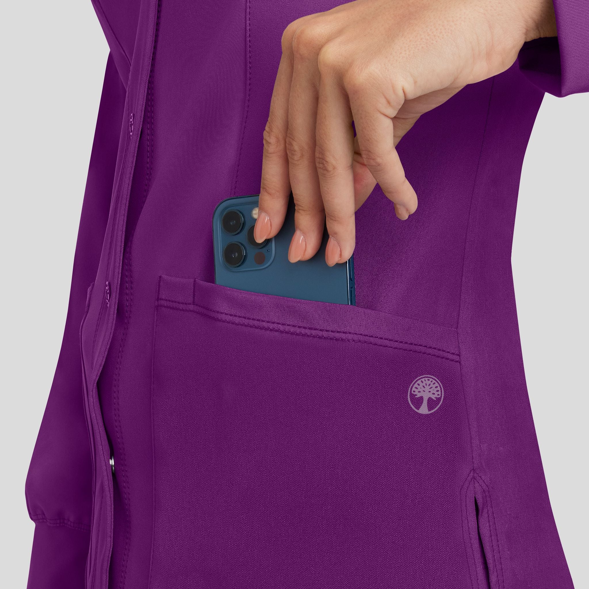 Women's Megan Button Front Solid Scrub Jacket