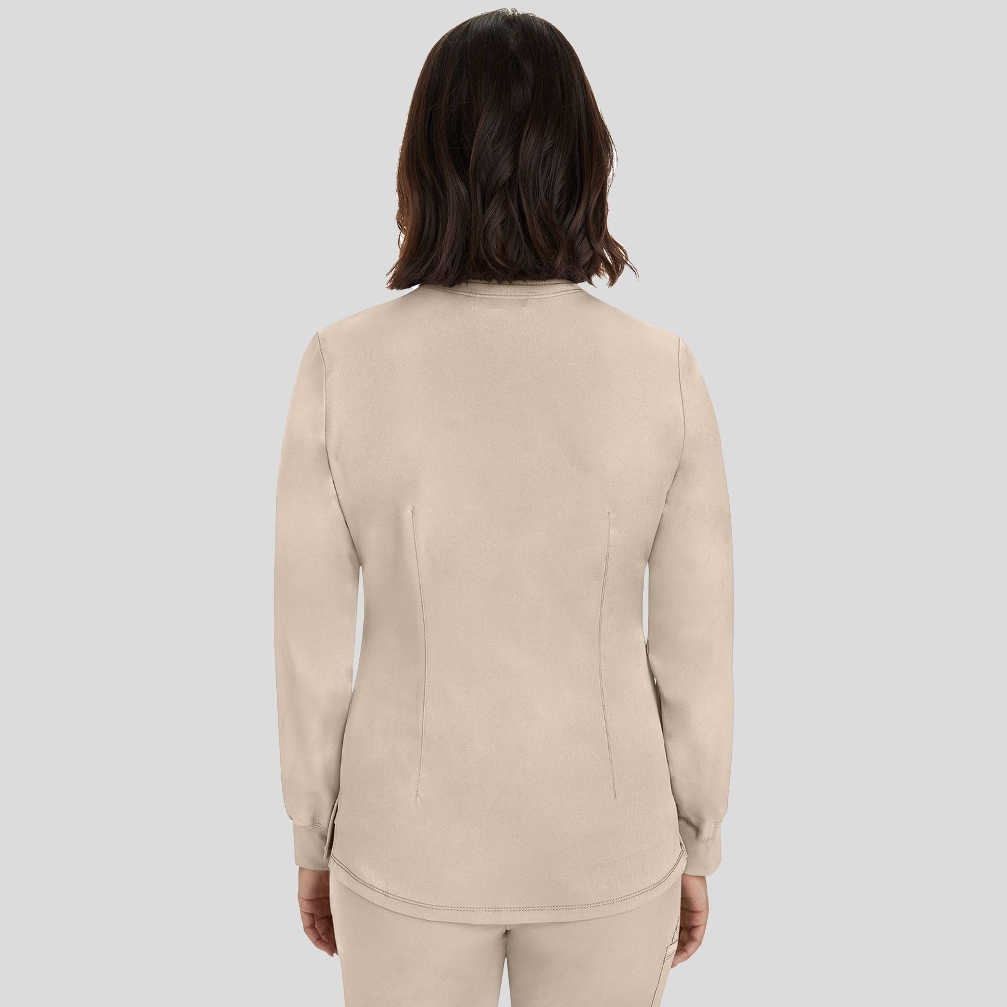 Women's Megan Button Front Solid Scrub Jacket
