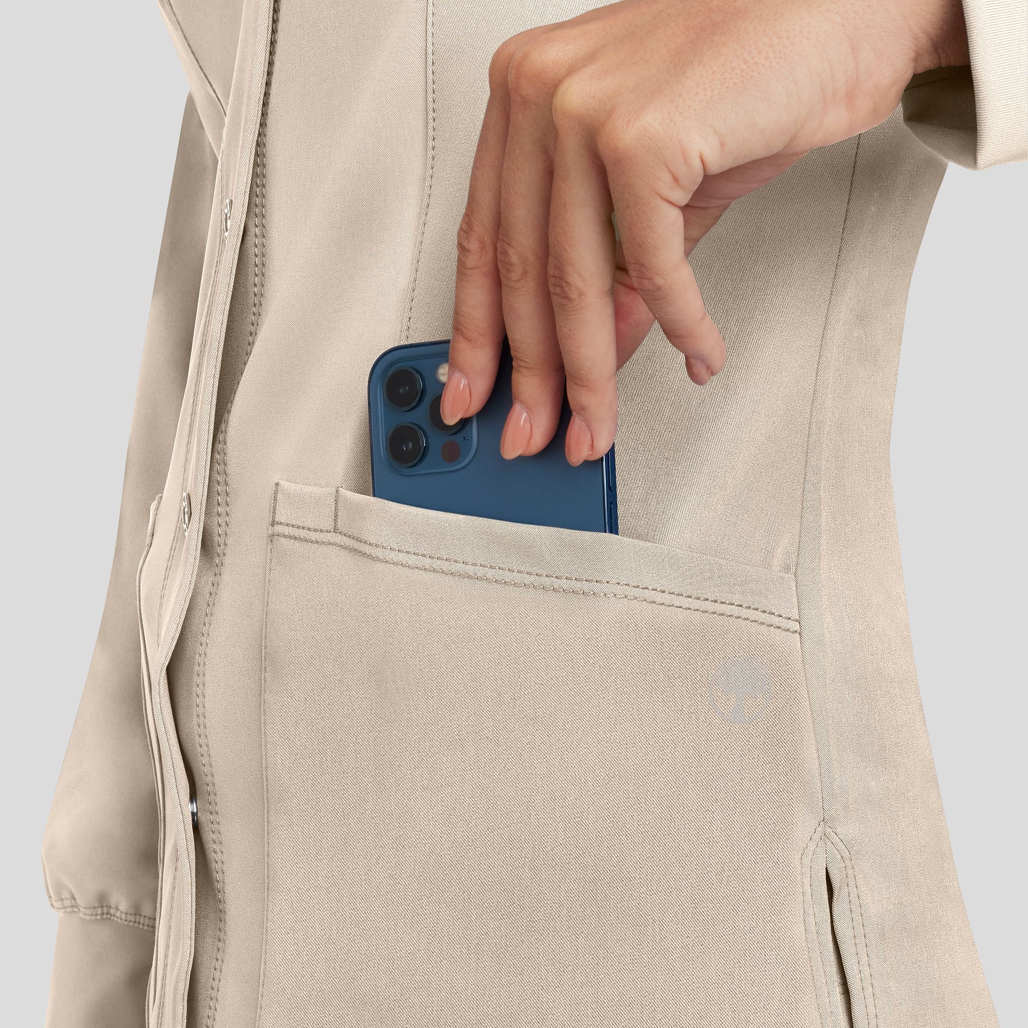 Women's Megan Button Front Solid Scrub Jacket