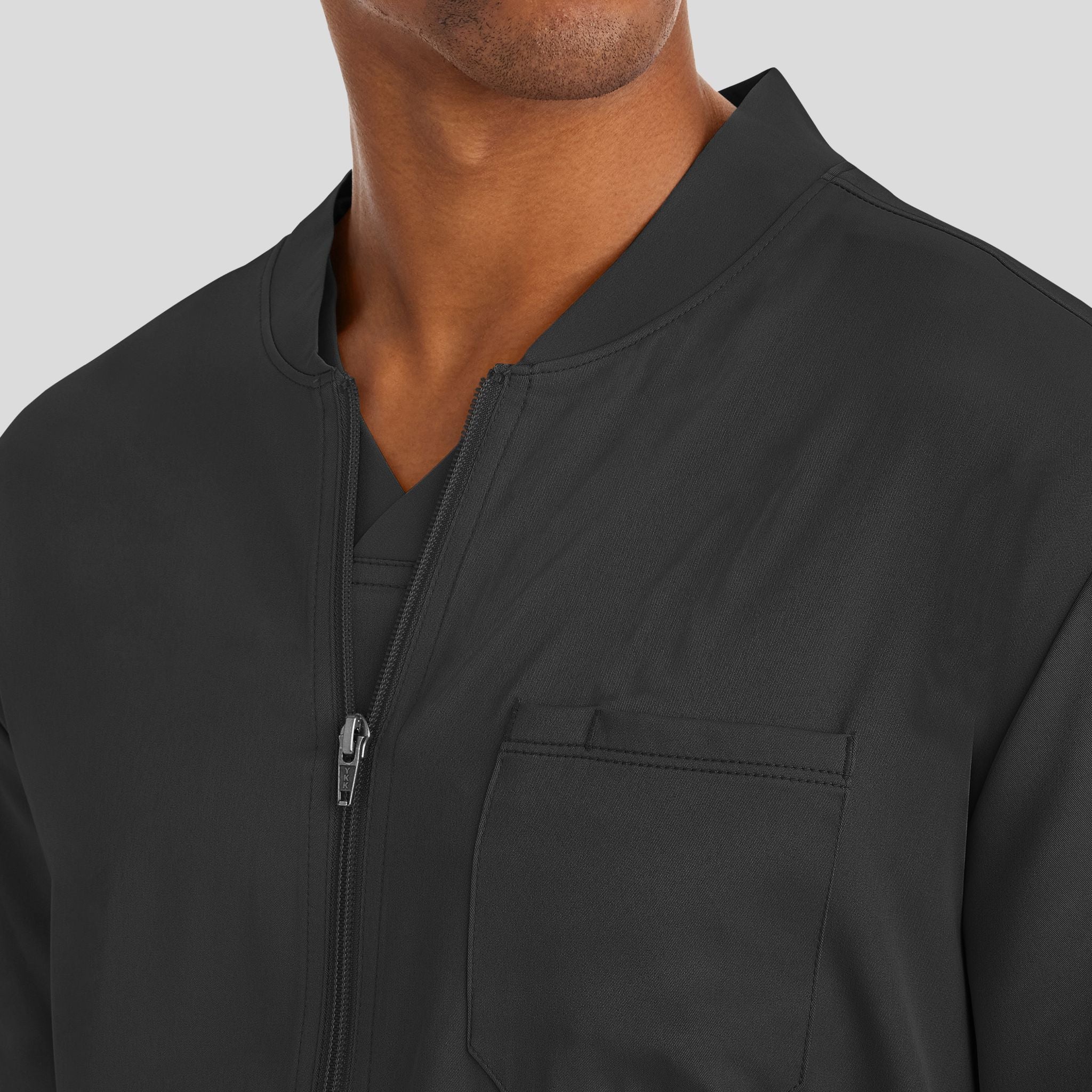 Men's Michael Zip Front Solid Scrub Jacket