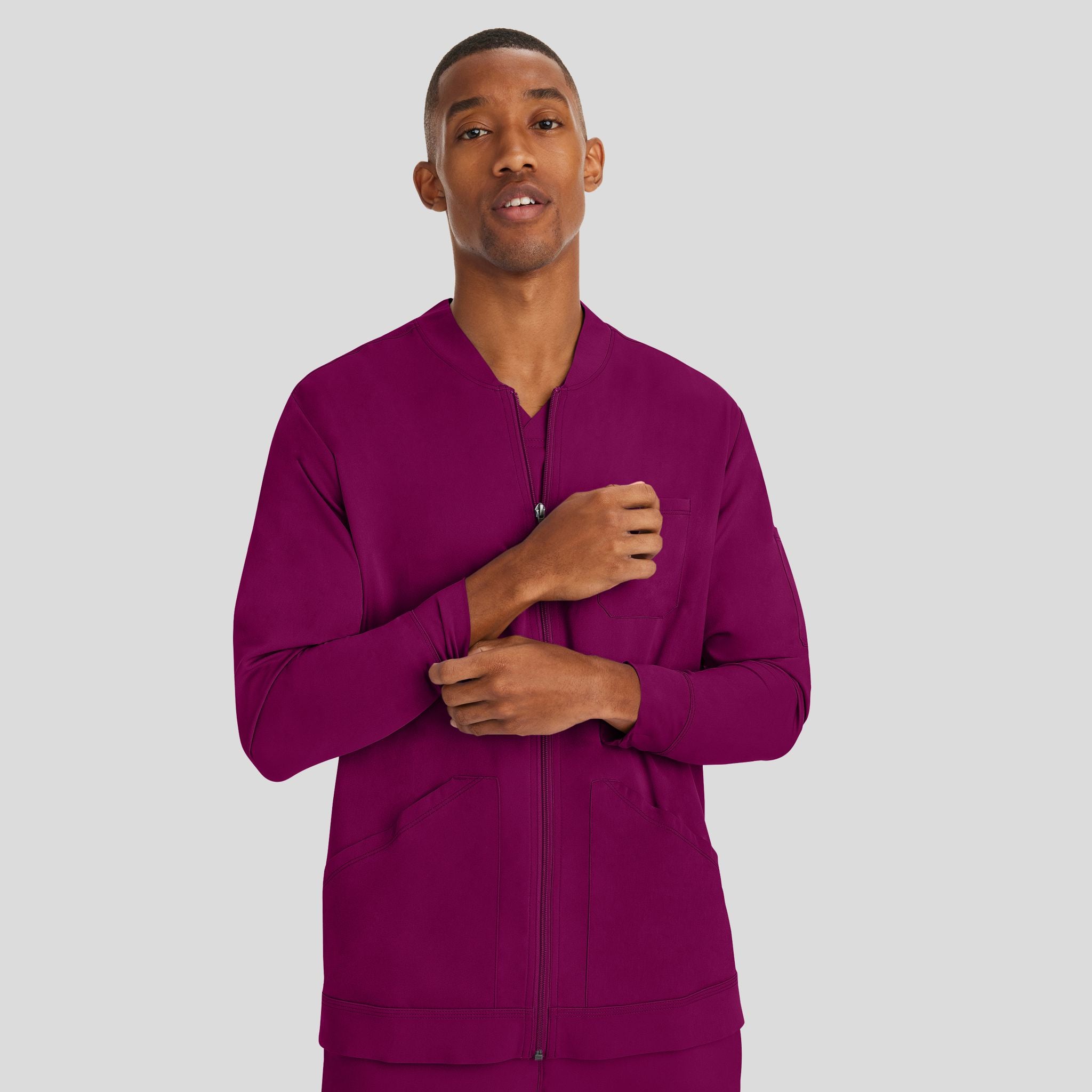 Men's Michael Zip Front Solid Scrub Jacket