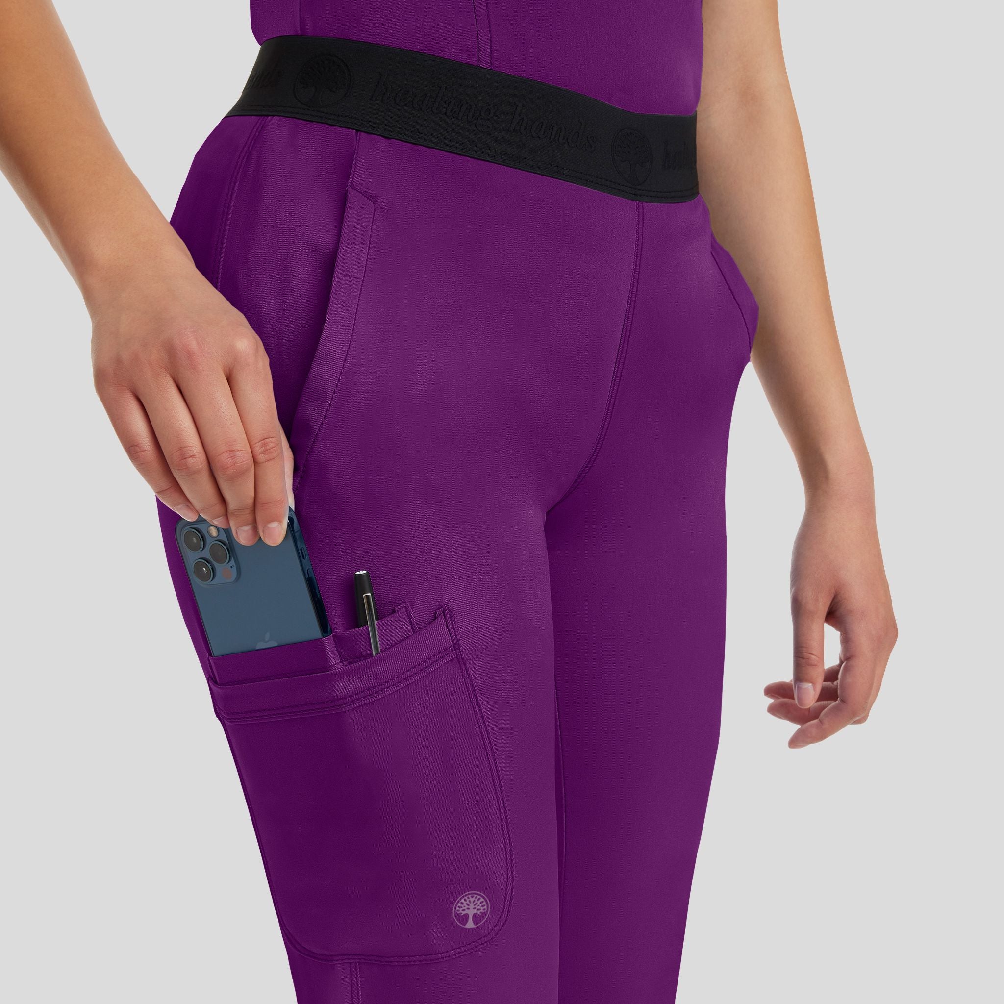 Women's Rachel Elastic Waistband Cargo Scrub Pant