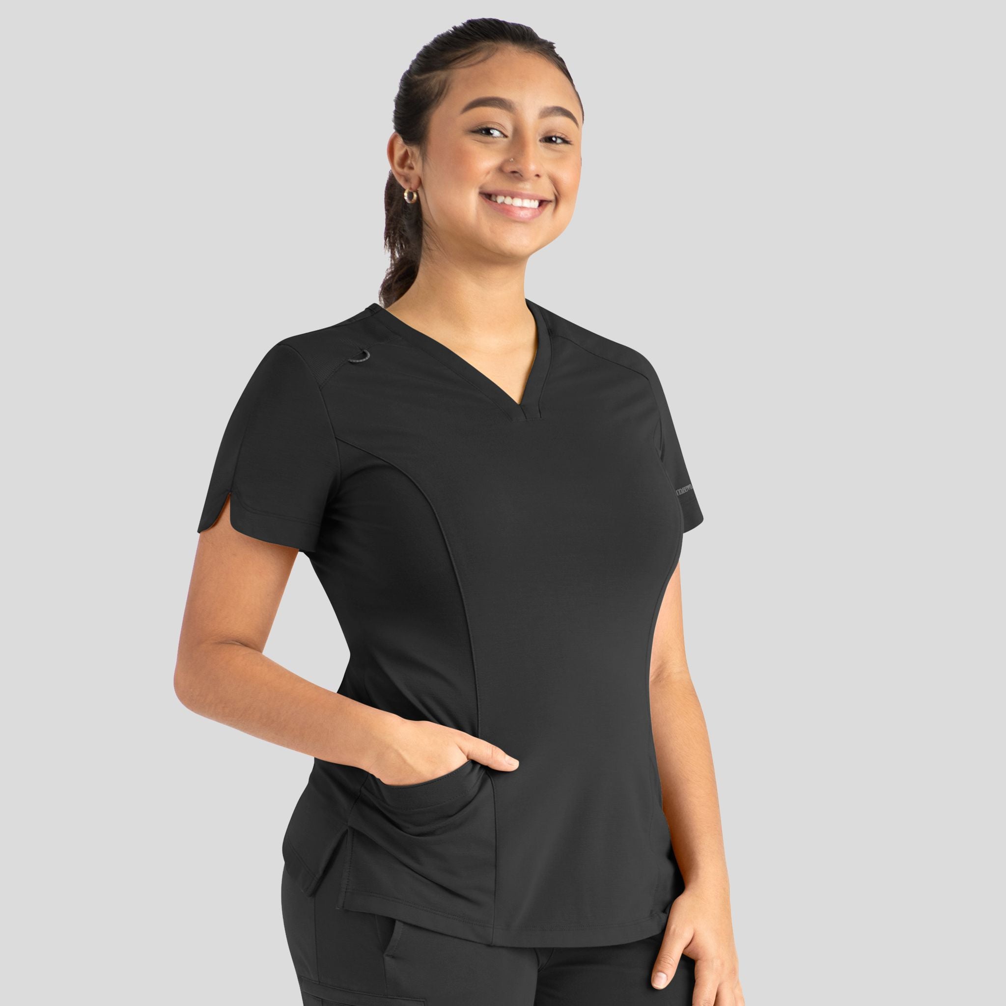 Women's Curved V-Neck Top