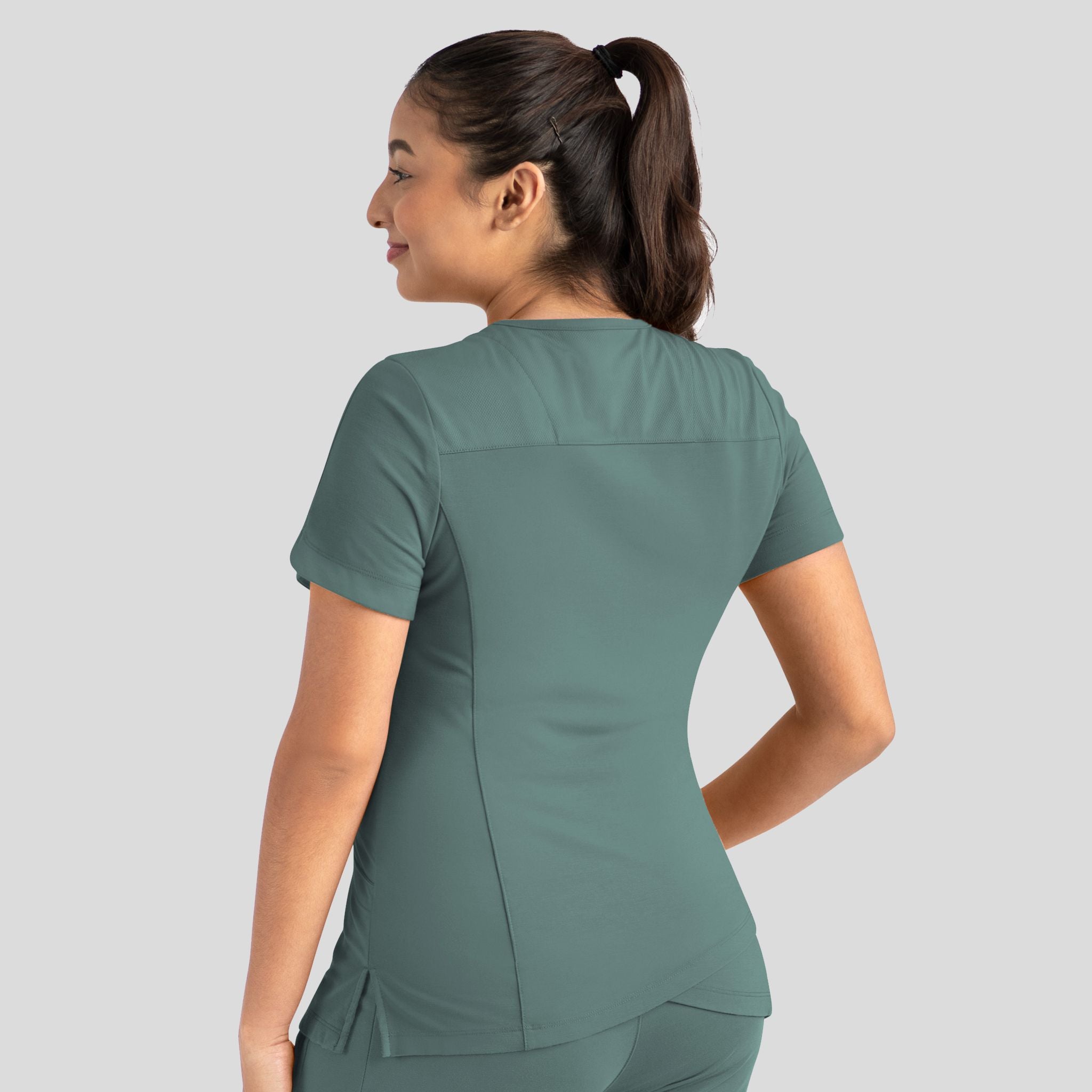 Women's Curved V-Neck Top