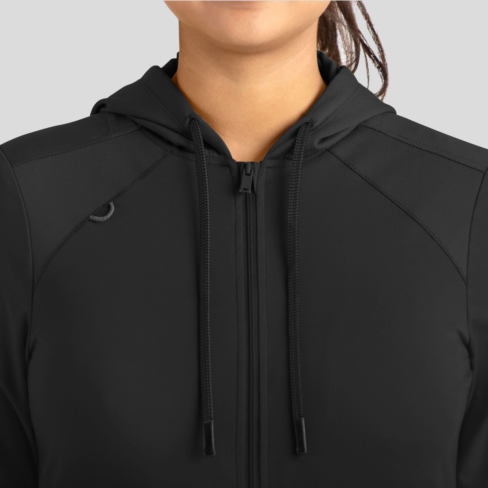 Women's Hooded Zip Front Jacket | Black