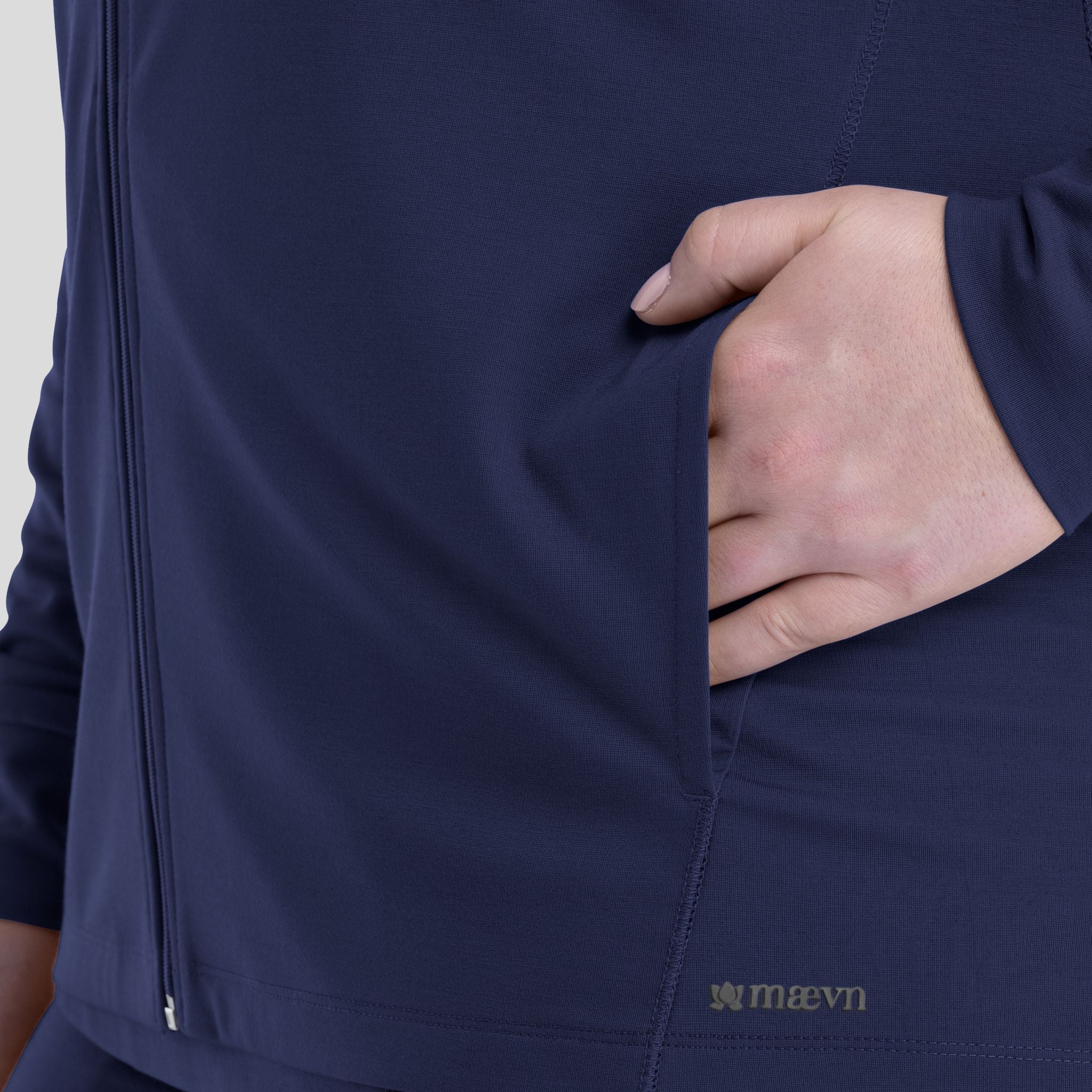 Women's Hooded Zip Front Jacket | Blue