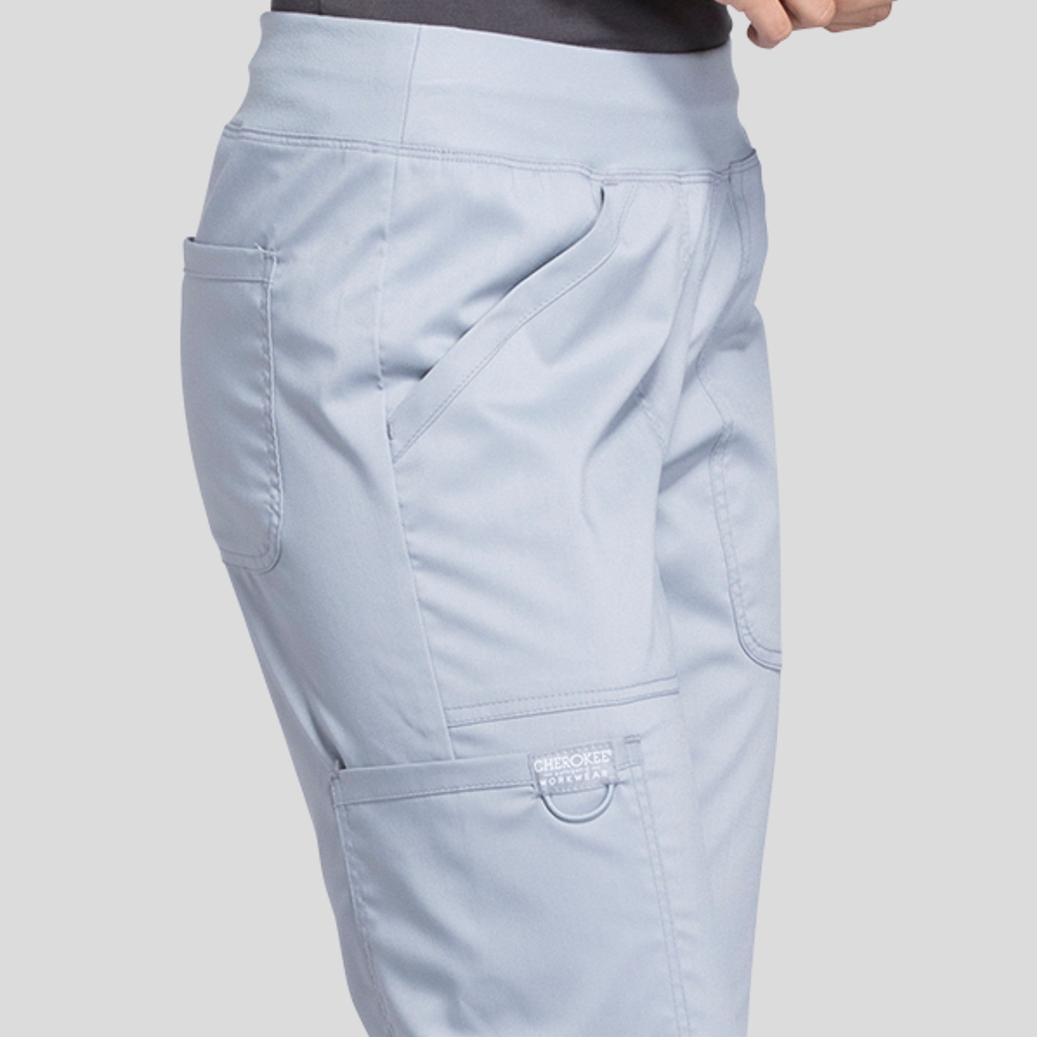 Women's Elastic Waistband Cargo Pull-On Scrub Pant