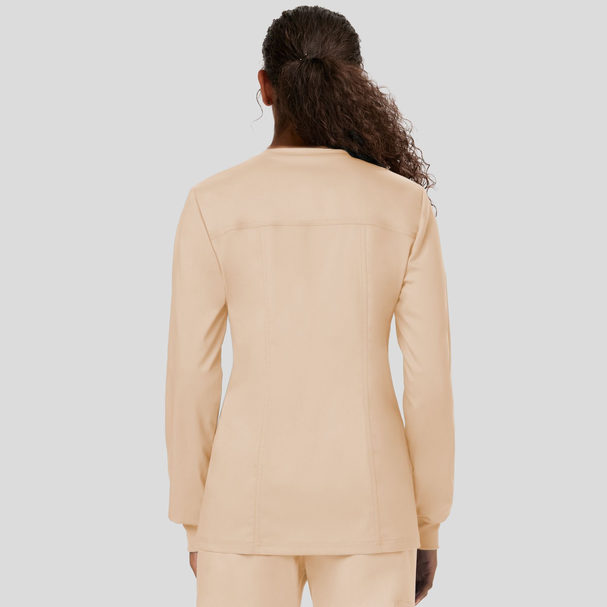 Women's Snap Front Solid Scrub Jacket