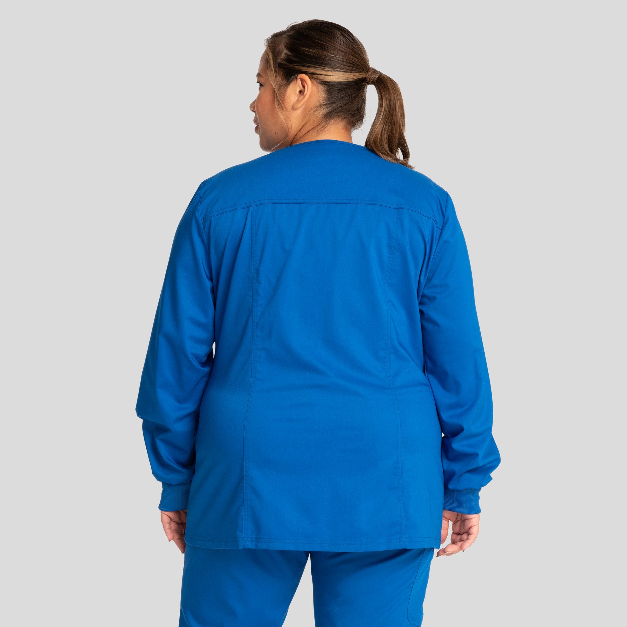 Women's Snap Front Solid Scrub Jacket