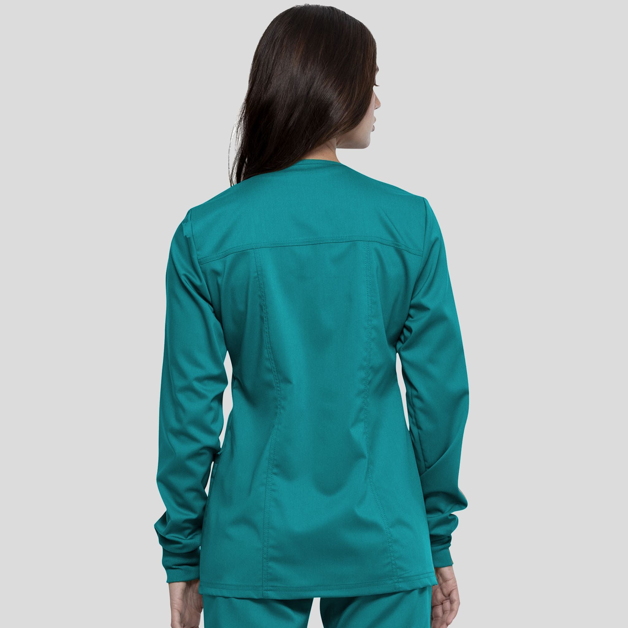 Women's Snap Front Solid Scrub Jacket