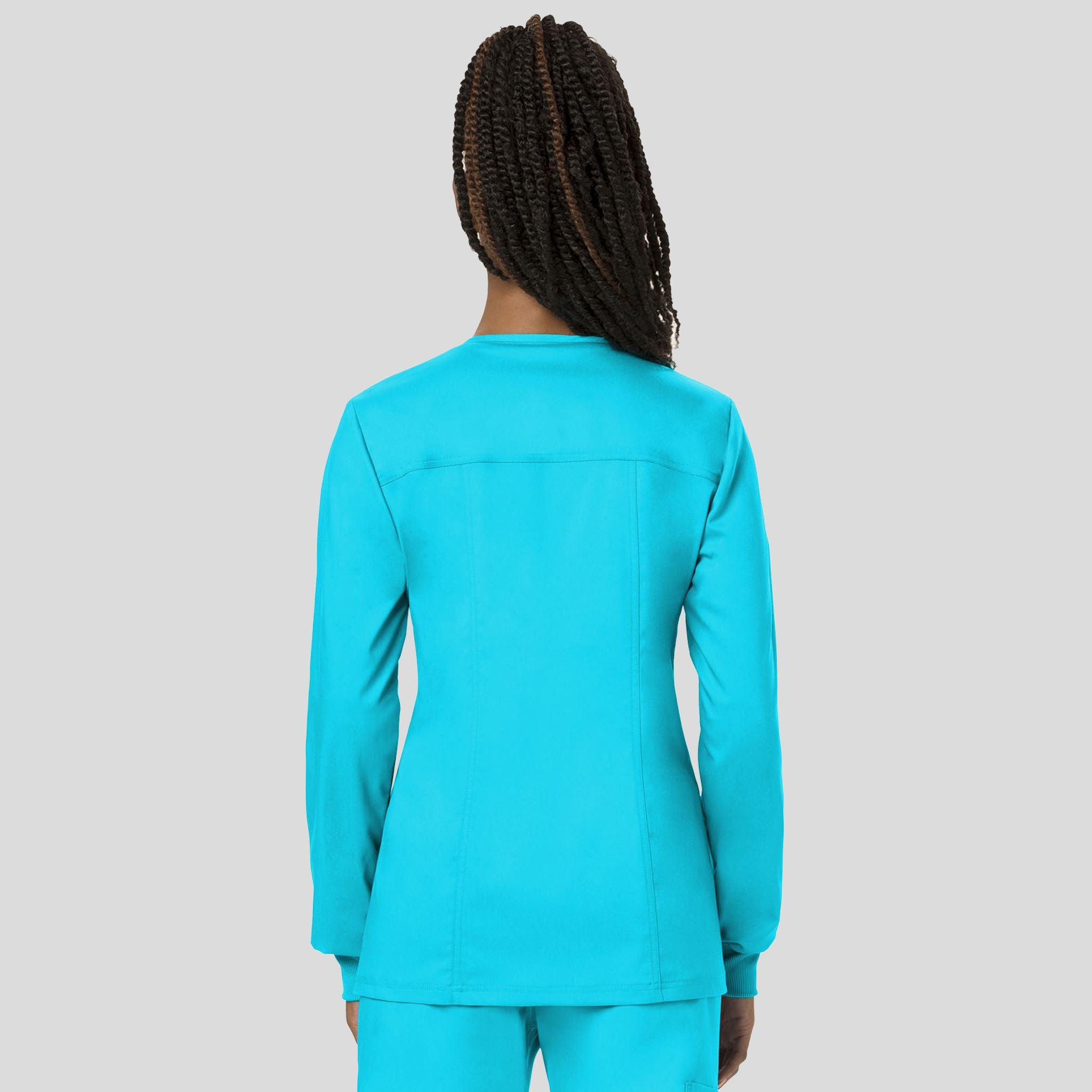 Women's Snap Front Solid Scrub Jacket