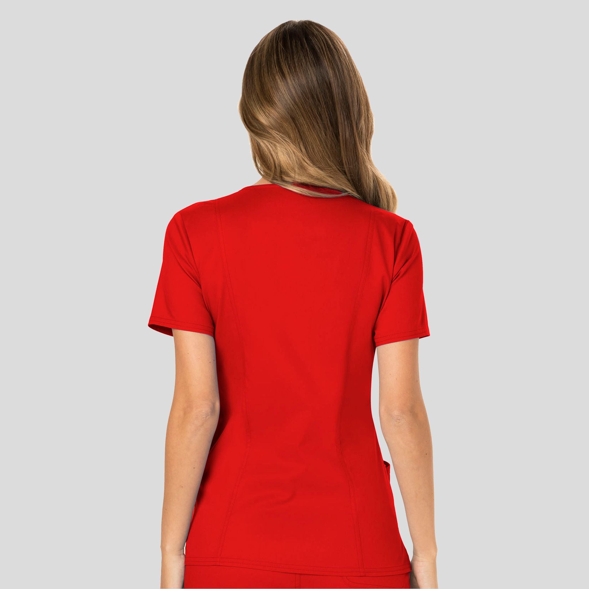 Women's Mock Wrap Solid Scrub Top