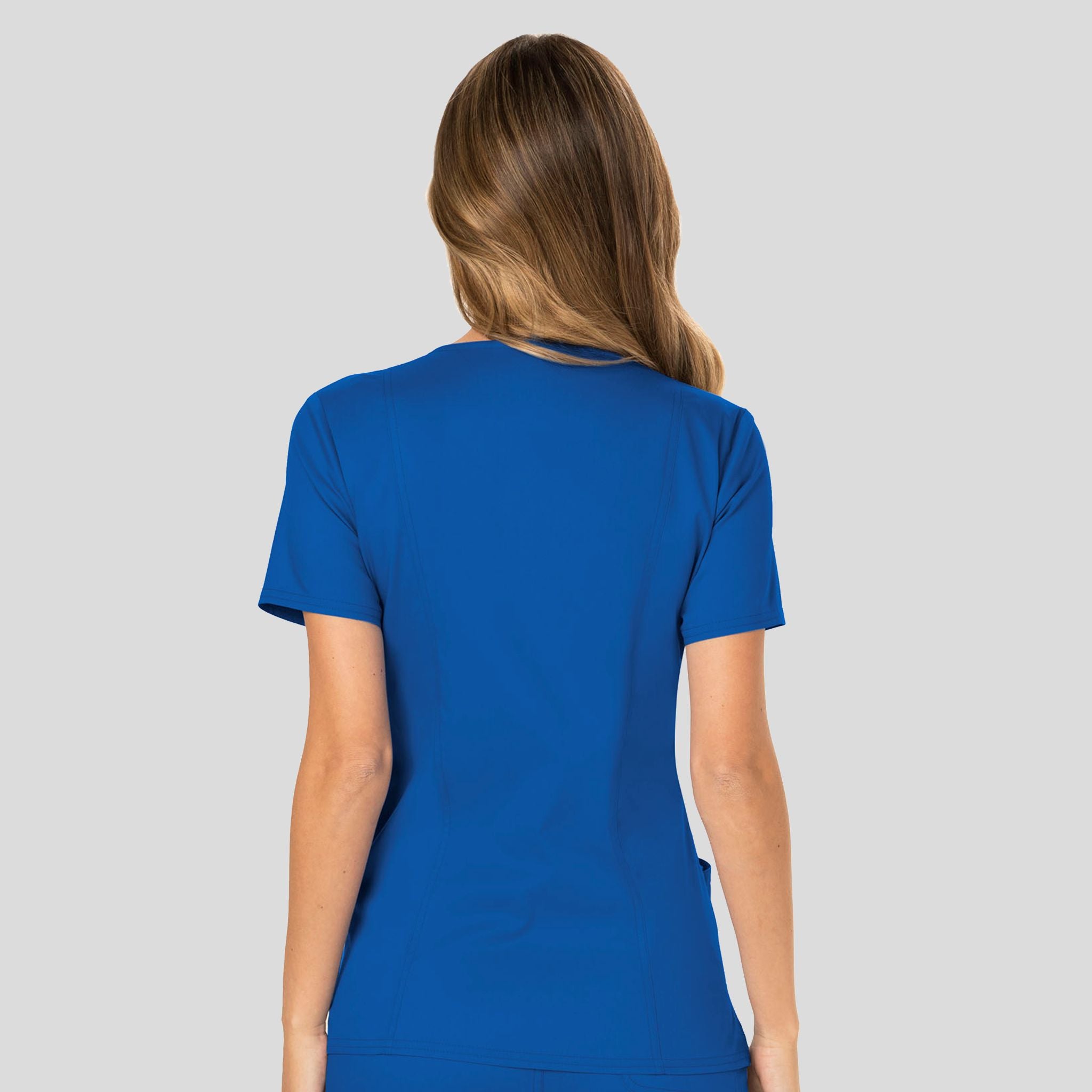 Women's Mock Wrap Solid Scrub Top