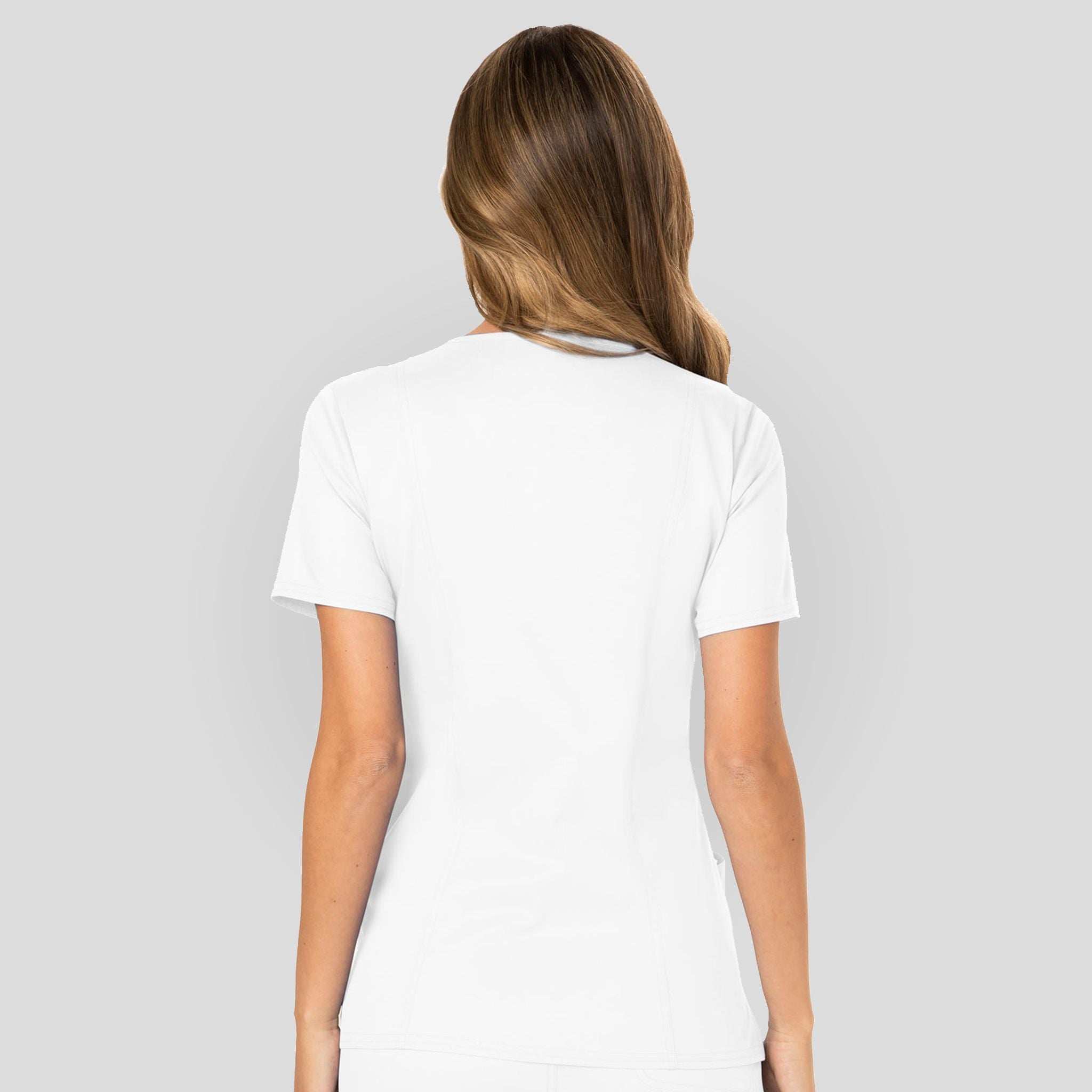 Women's Mock Wrap Solid Scrub Top