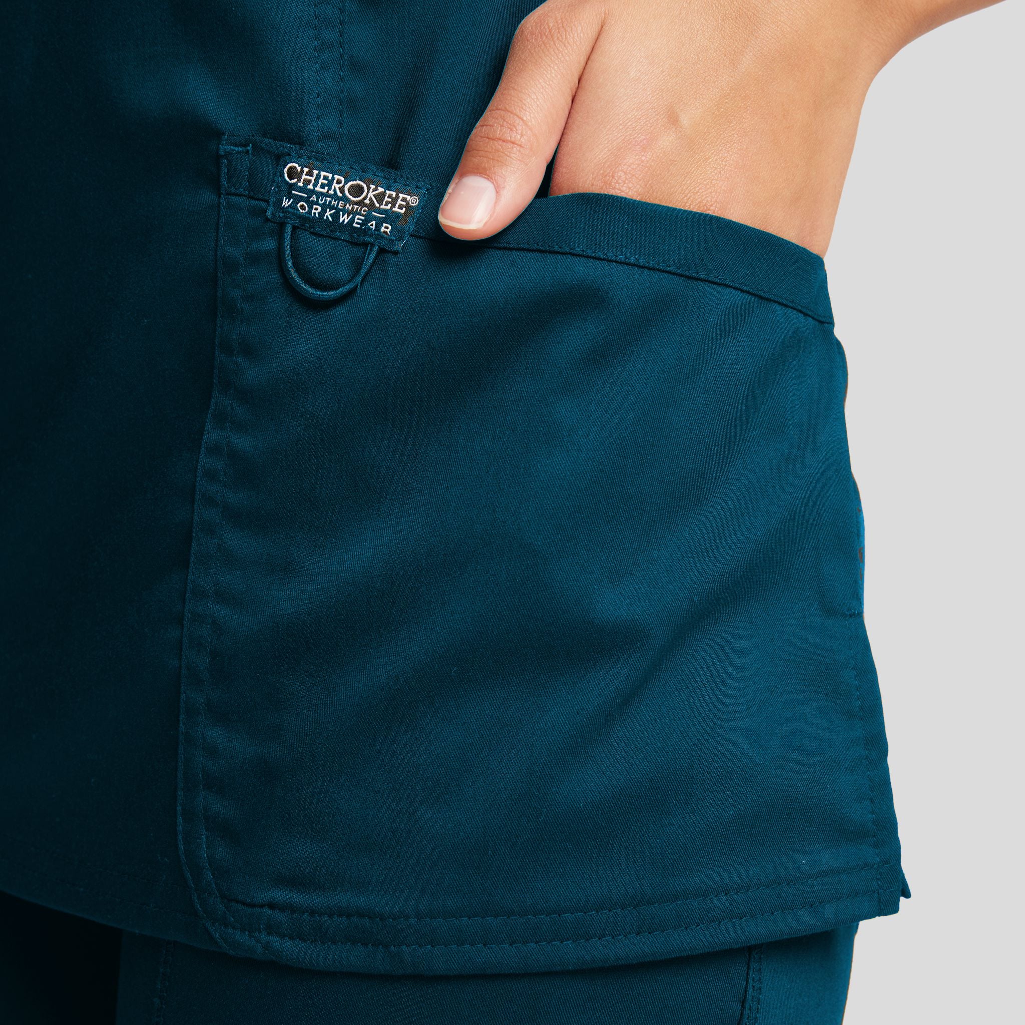 Women's Mock Wrap Solid Scrub Top