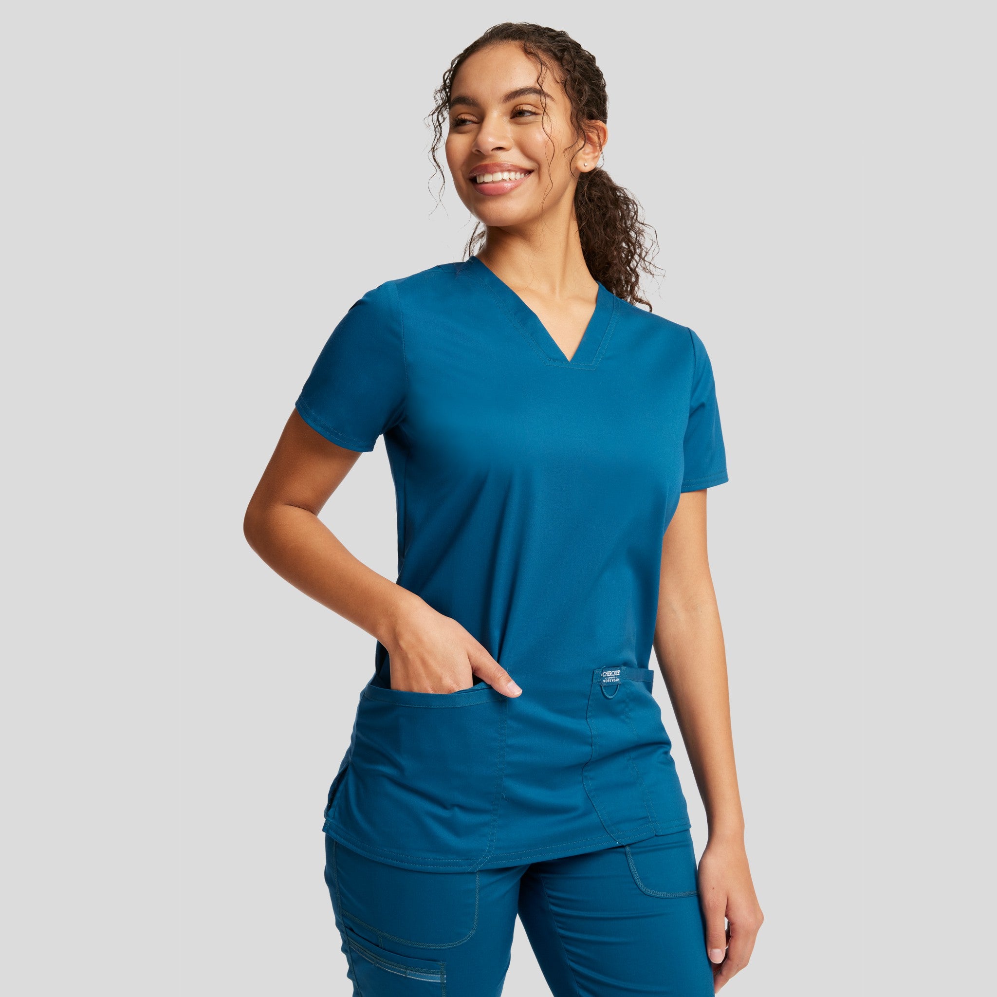 Women's V-Neck Solid Scrub Top