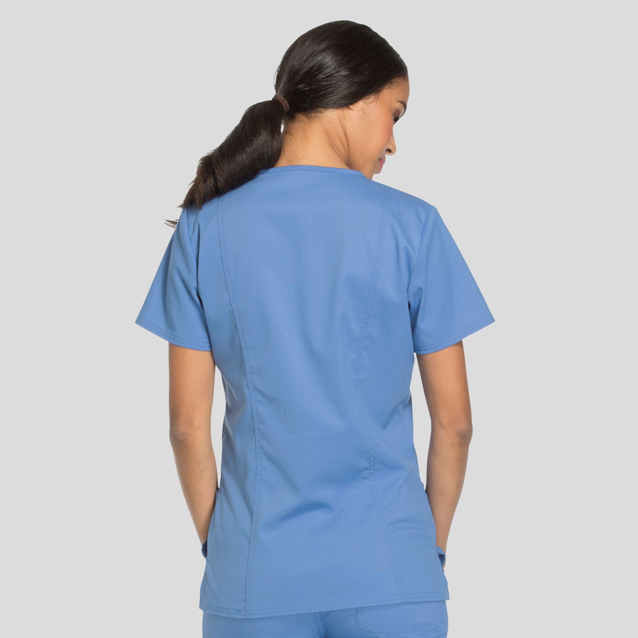 Women's V-Neck Solid Scrub Top