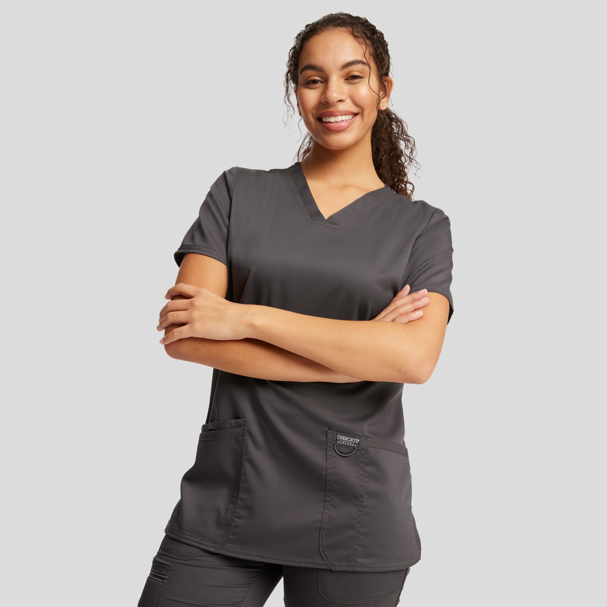 Women's V-Neck Solid Scrub Top