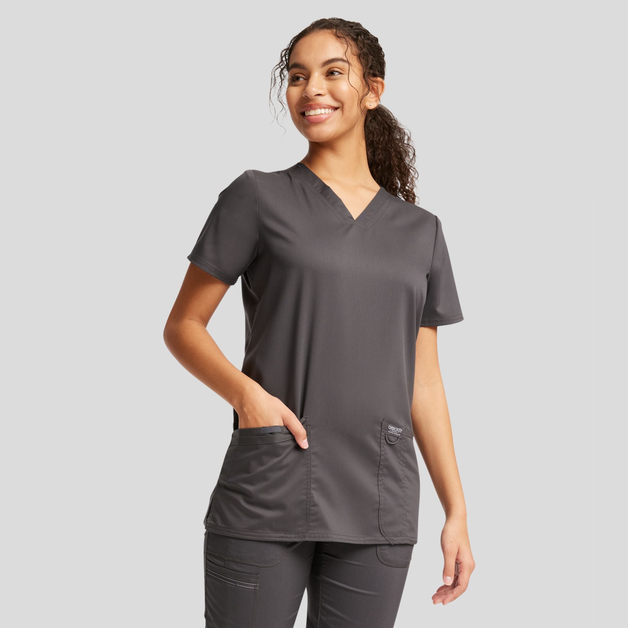 Women's V-Neck Solid Scrub Top