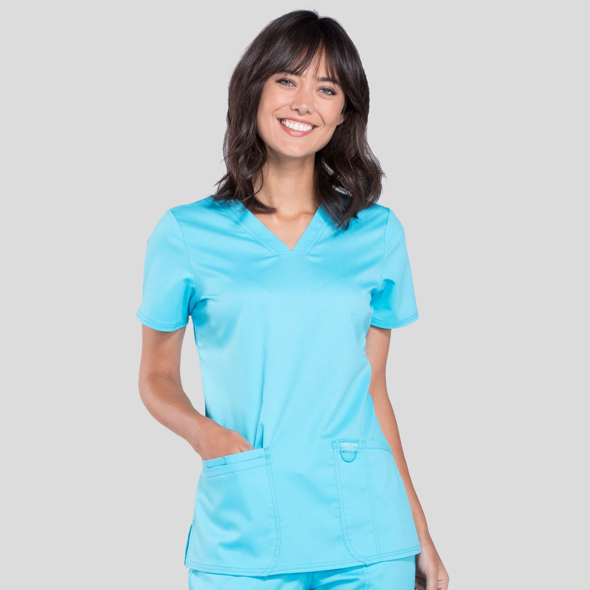 Women's V-Neck Solid Scrub Top