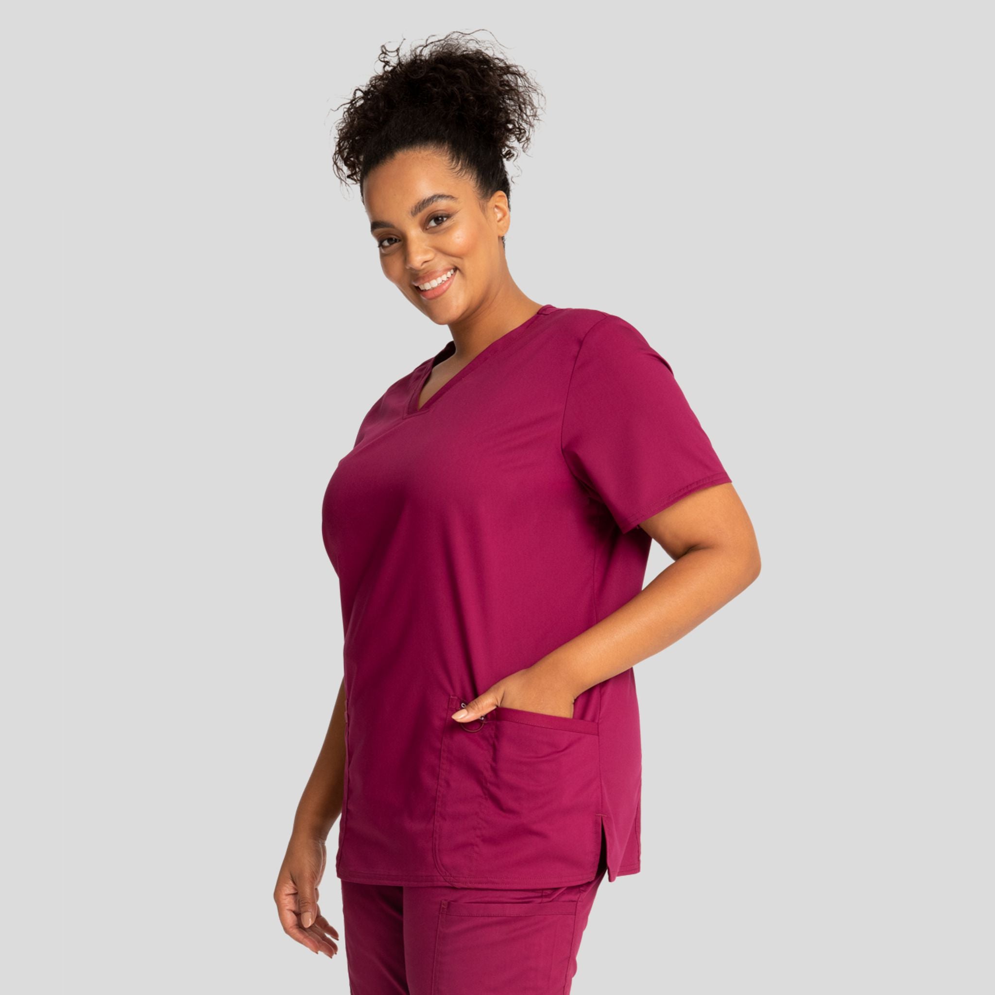 Women's V-Neck Solid Scrub Top