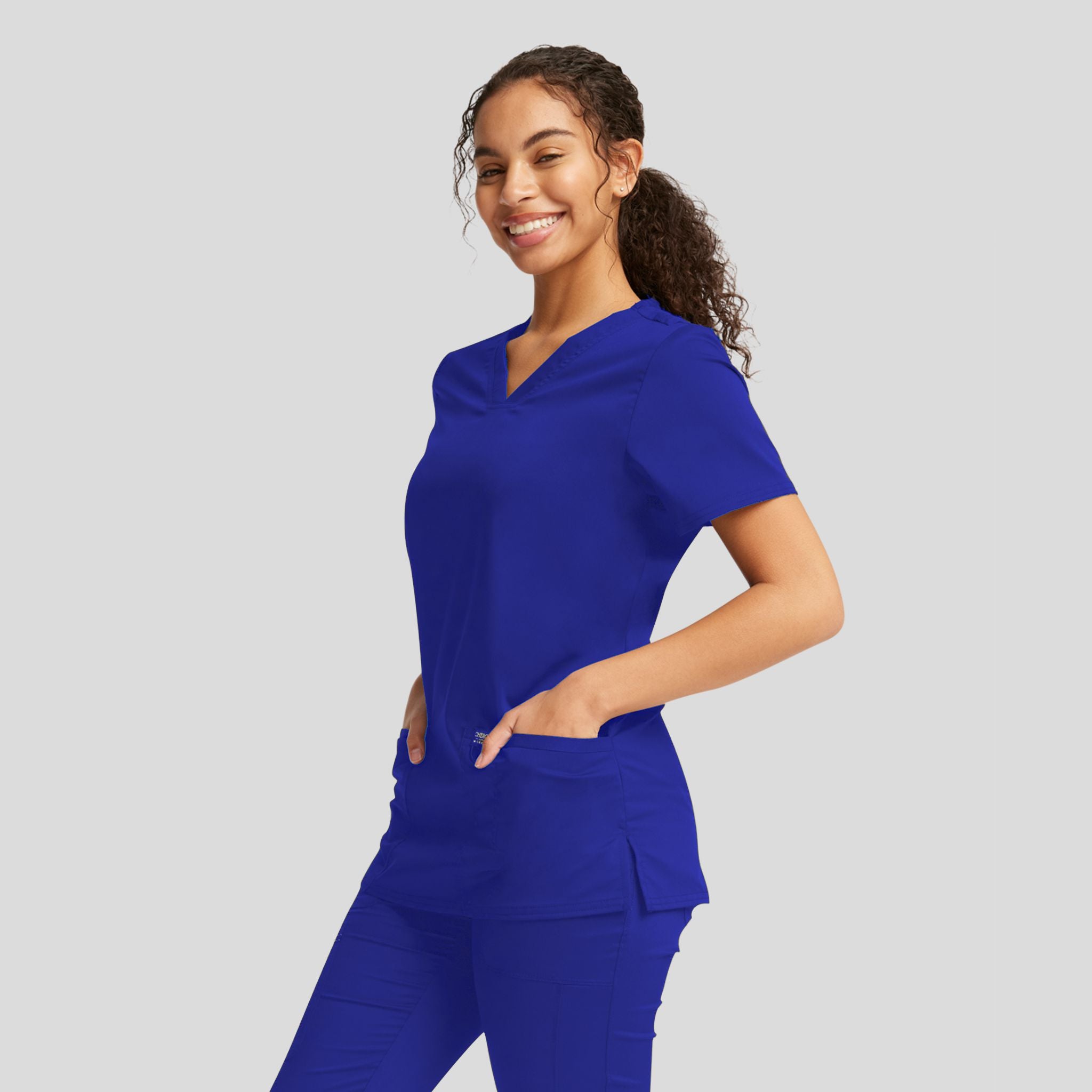 Women's V-Neck Solid Scrub Top