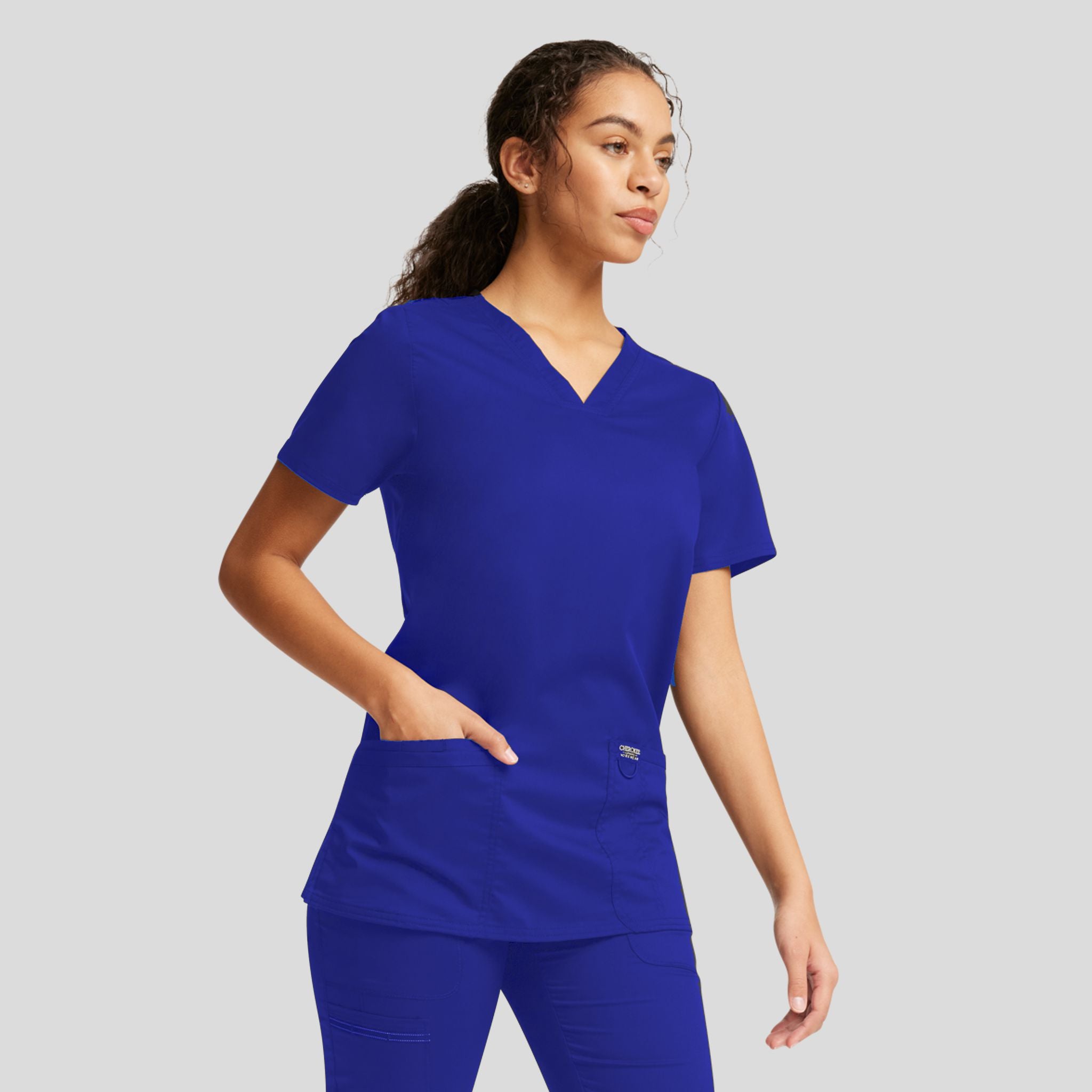 Women's V-Neck Solid Scrub Top