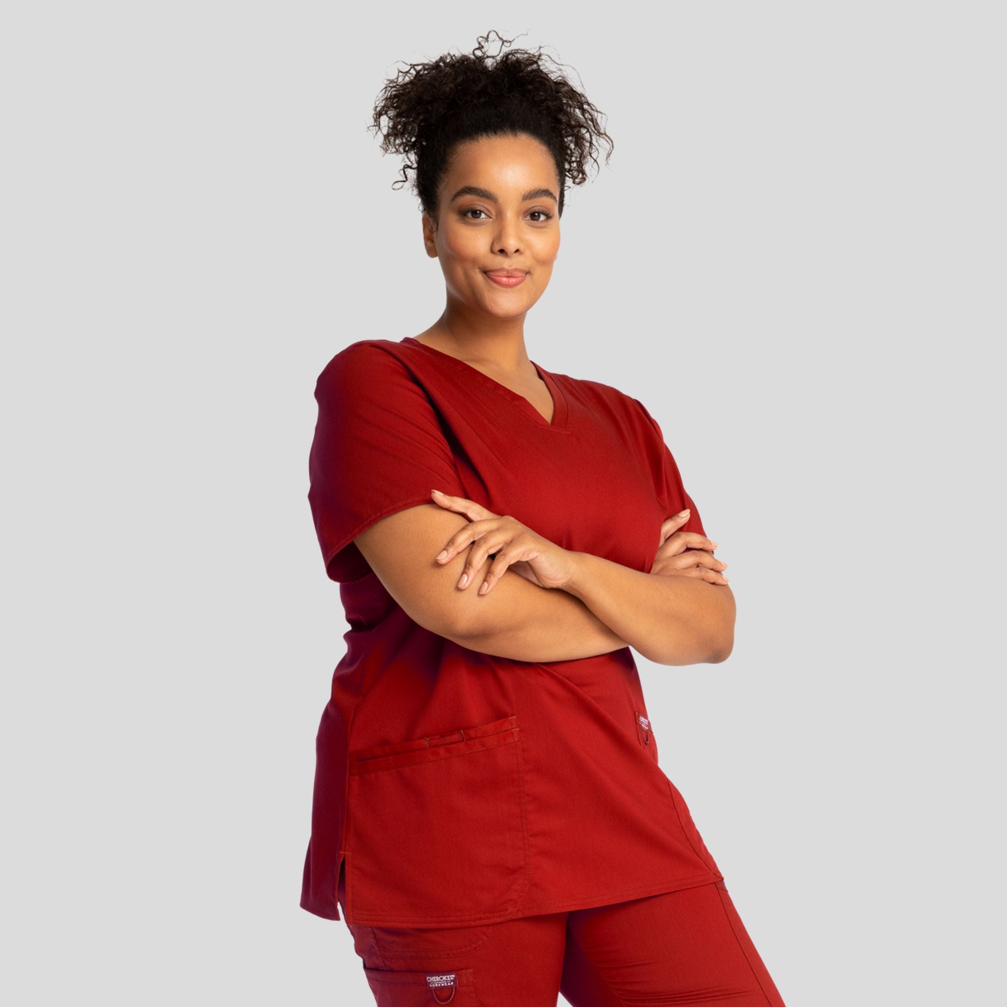Women's V-Neck Solid Scrub Top