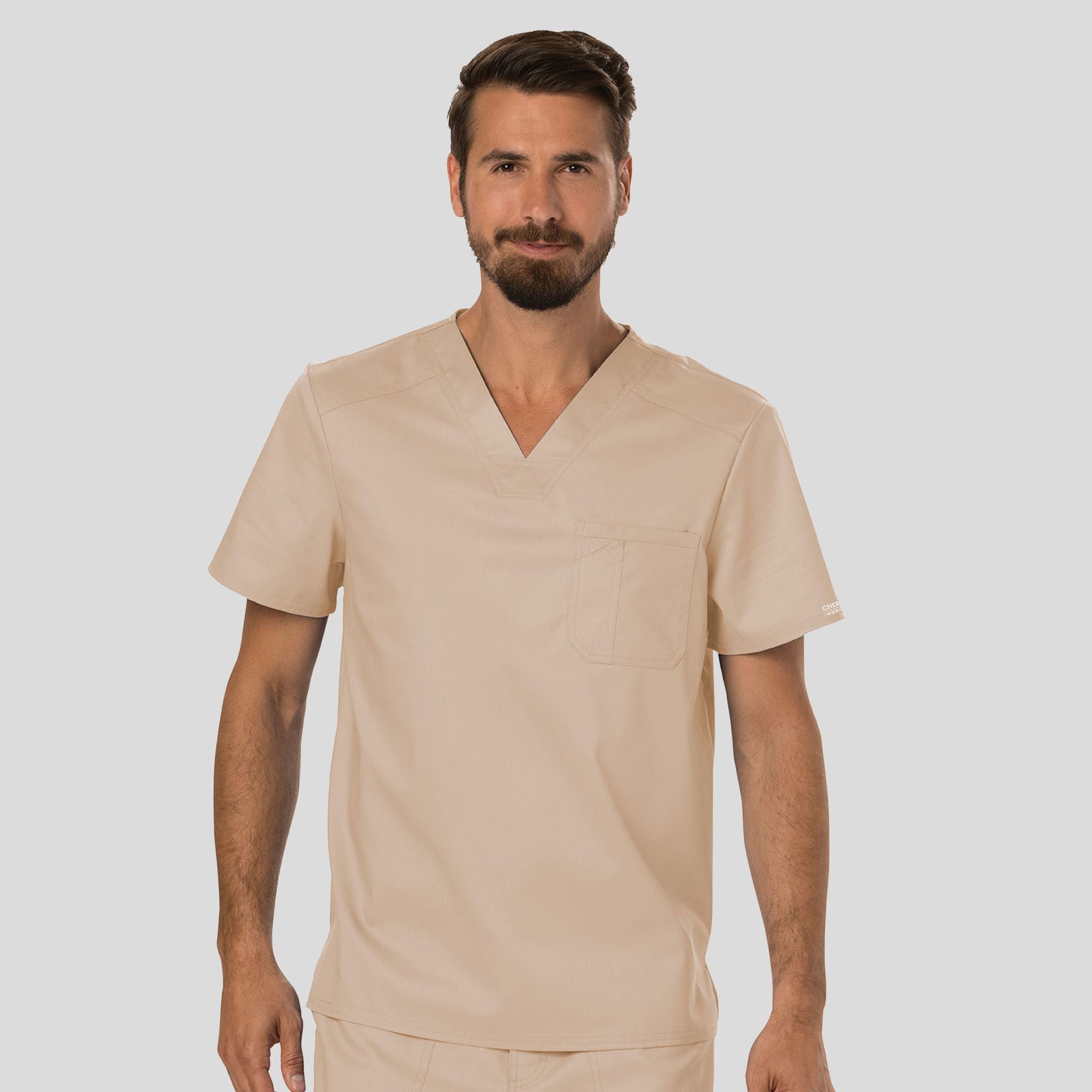 Men's V-Neck Solid Scrub Top