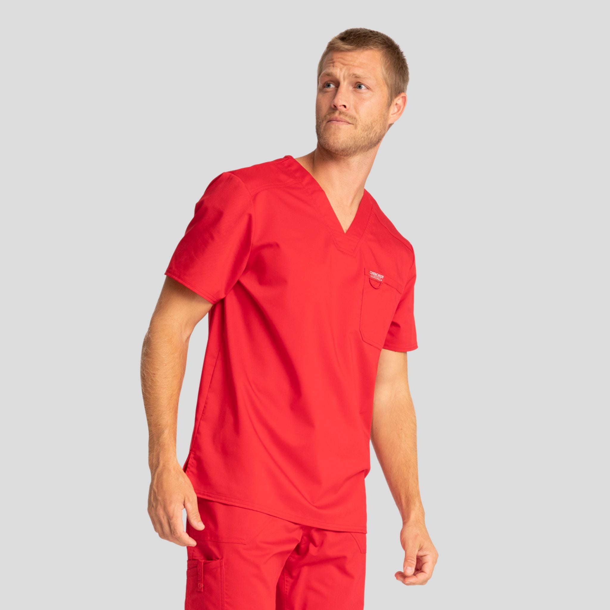 Men's V-Neck Solid Scrub Top