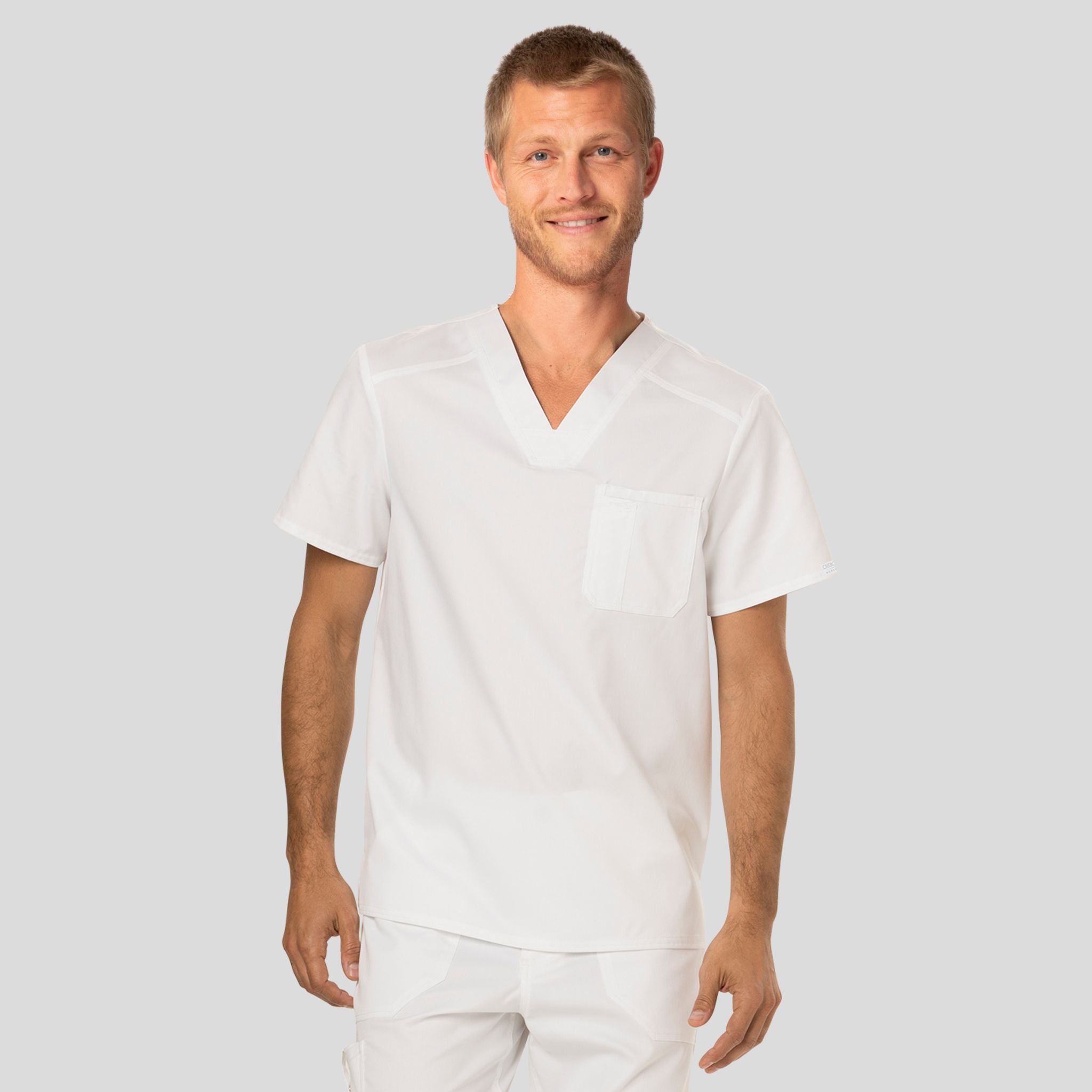 Men's V-Neck Solid Scrub Top