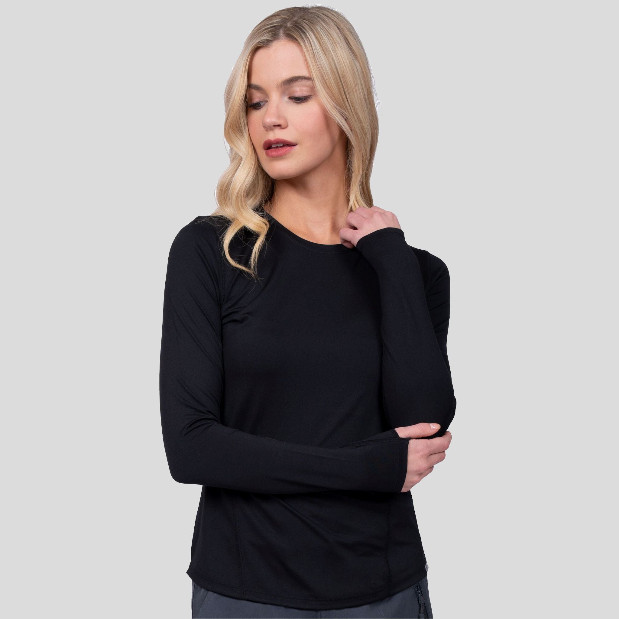 Lily Brushed Knit Tee Shirt w/Thumb Hole