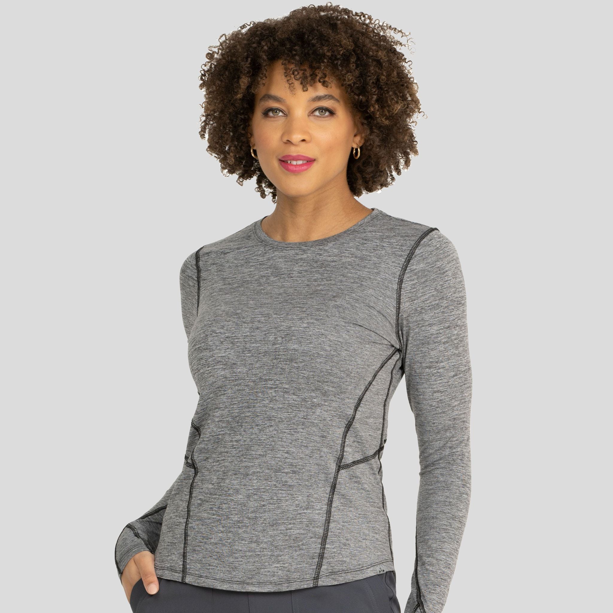 Lily Brushed Knit Tee Shirt w/Thumb Hole