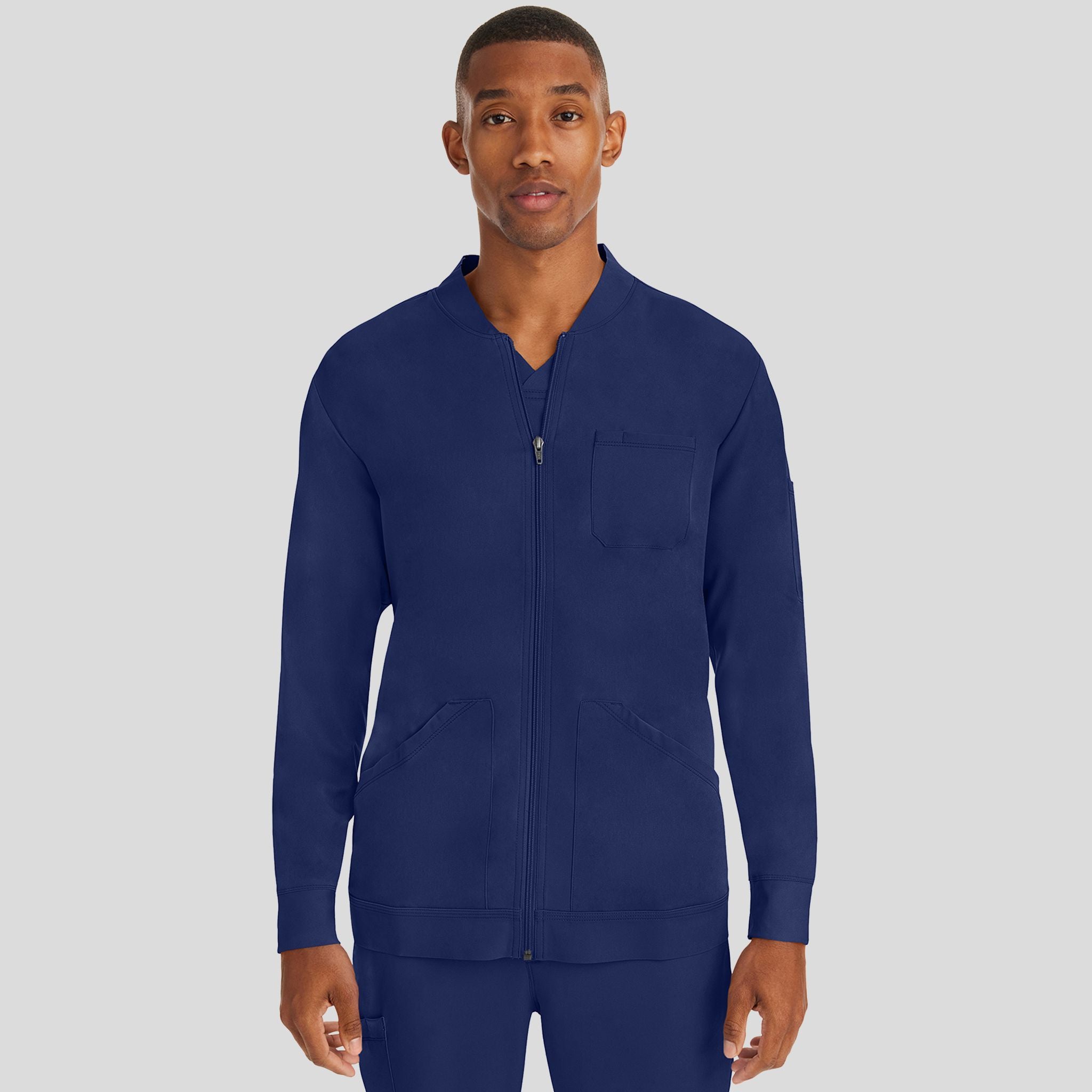 Men's Michael Zip Front Solid Scrub Jacket