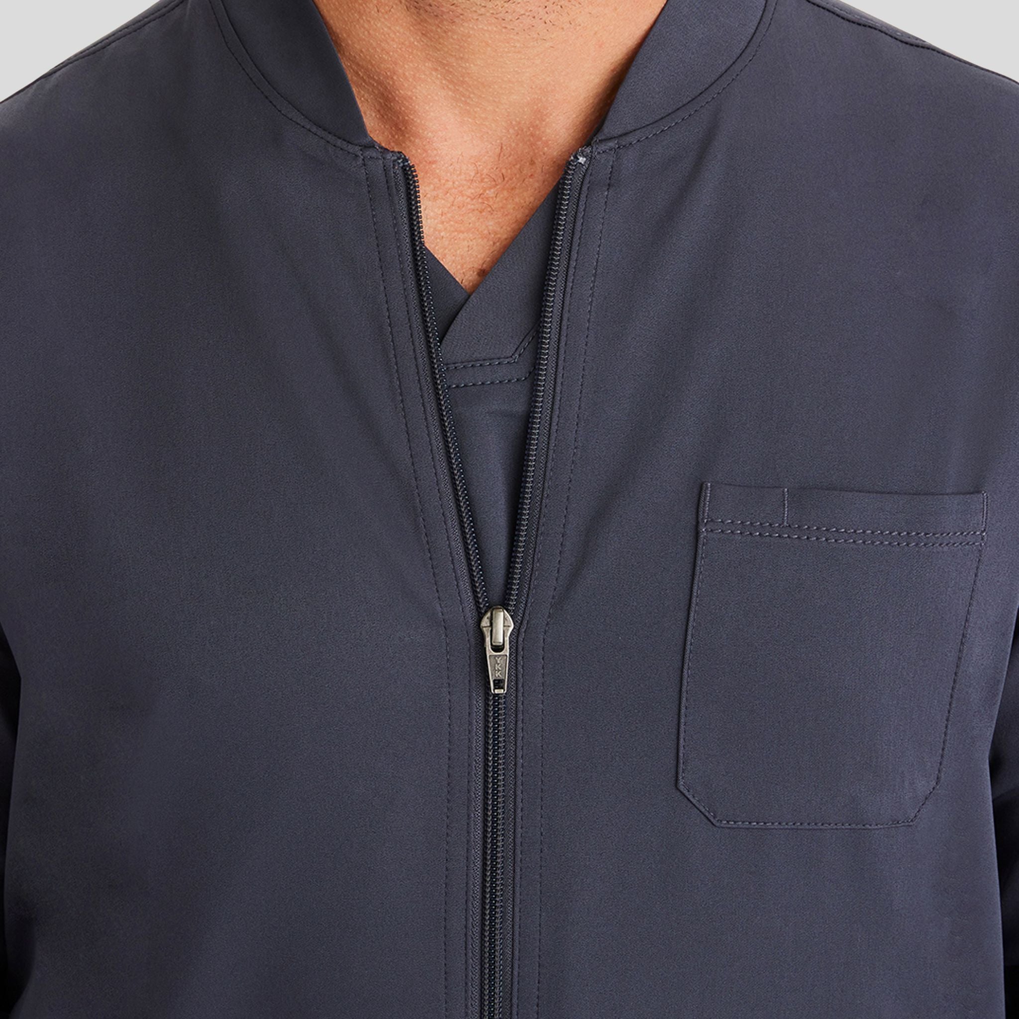 Men's Michael Zip Front Solid Scrub Jacket